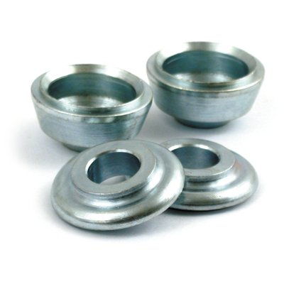 This aluminum kit replaces the OEM, 1-piece 49-72 style, style handlebar dampers, and converts to a totally rigid system.