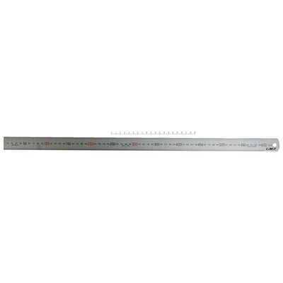 60cm. 30mm wide x 1.2mm thick. Hardened stainless steel. Millimeter gradation.