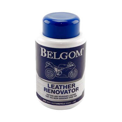250cc bottle. Restores and softens dried out leather products. Used for renovating leather. With a very light consistency, Belgom Leather Renovator nourishes and restores the suppleness of aged, cracked and dried out leathers. Belgom Leather Renovator is used in particular to treat leather that has dried out over a longer period of time. It will give it a true makeover.
Note: Before applying the treatment, it is advised to clean the leathers to help prevent discoloring.