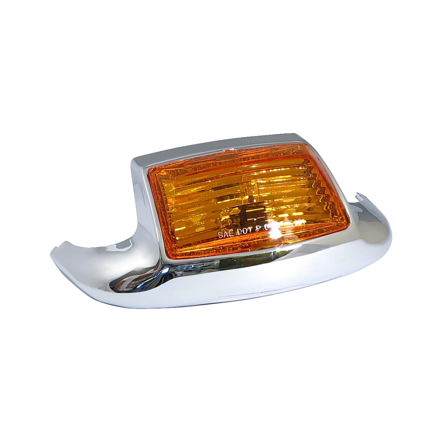 Fender tip with light, front, Chrome