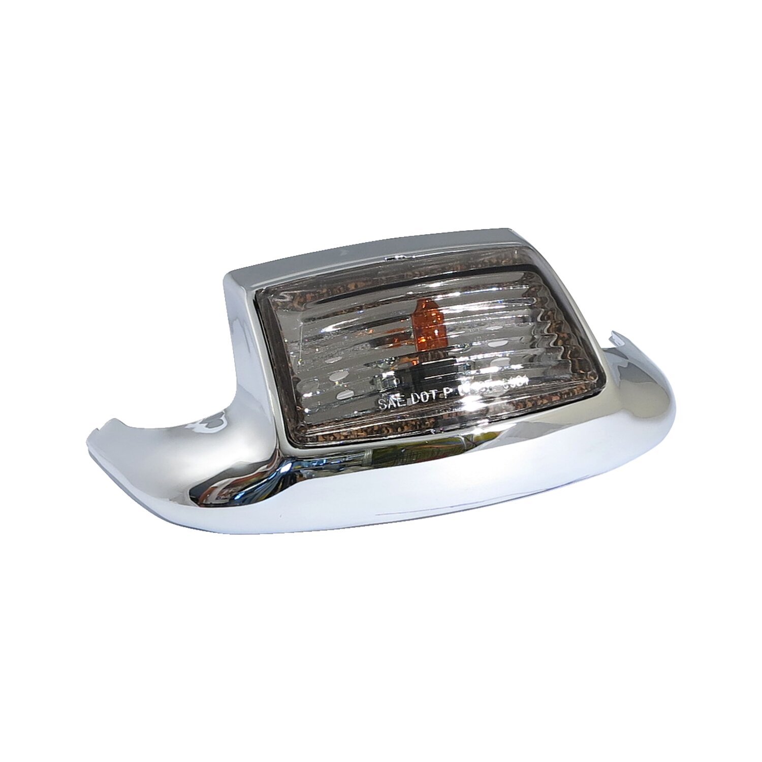 Fender tip with light, front, Silver, Chrome
