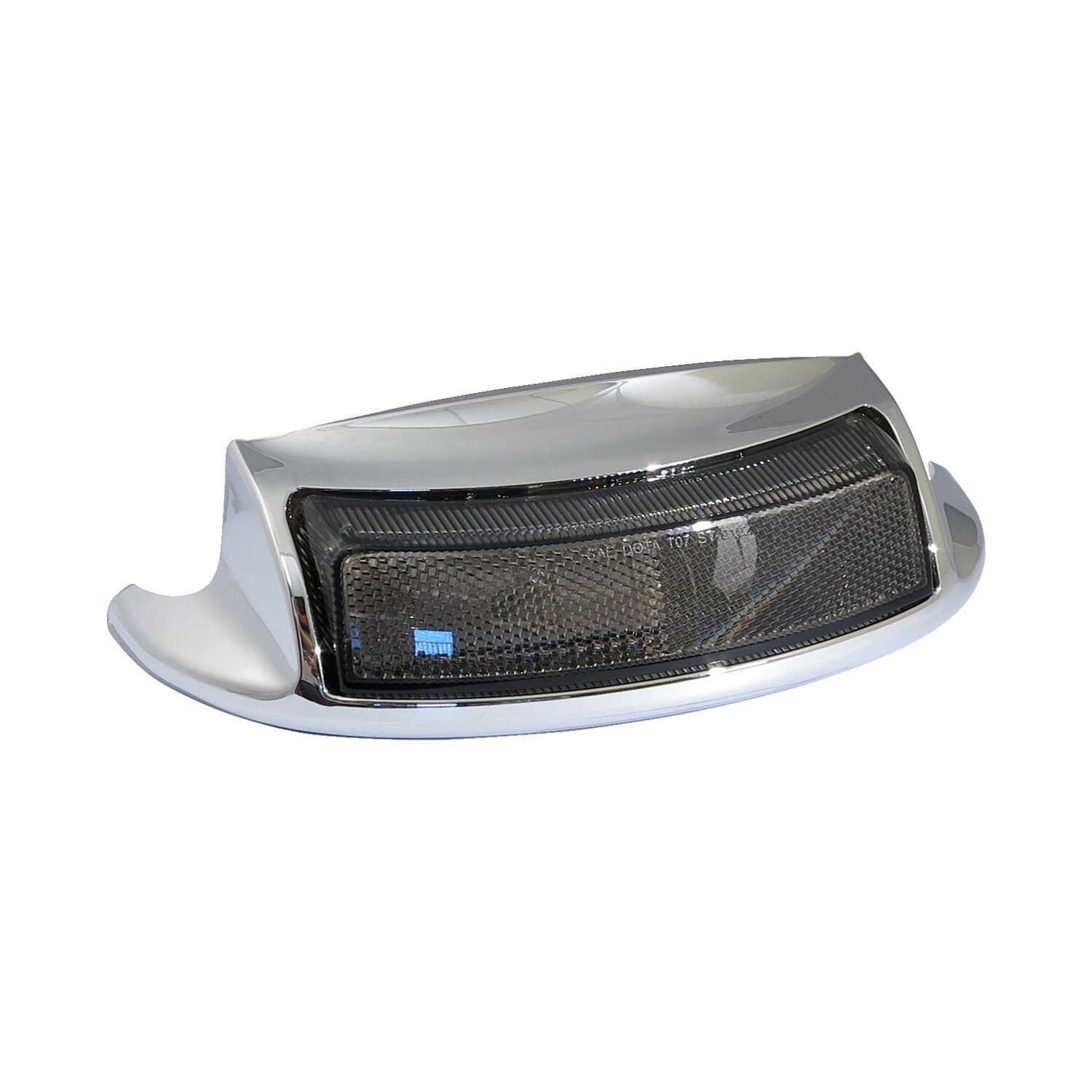 Fender tip with light, rear, Chrome