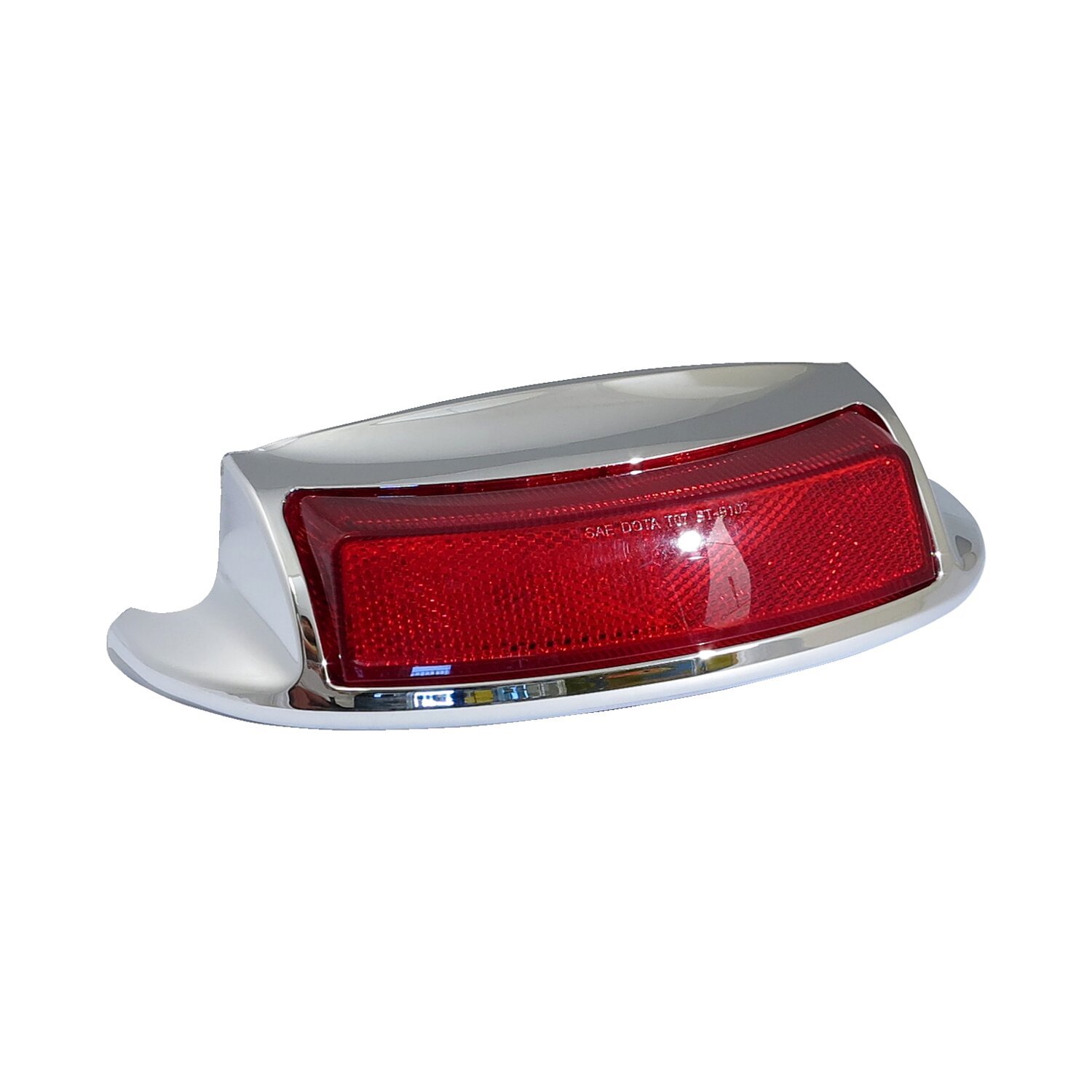 Fender tip with light, rear, Red, Chrome
