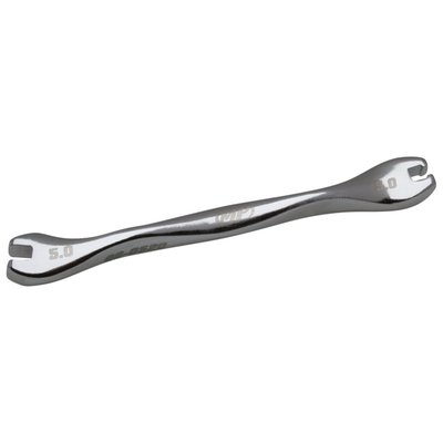 Ergonomic handle with excellent grip & feel; With open and semi-closed ends; Open-end for quick adjustment, semi-closed end is for hard to turn nipples.
Note: See 514998 for 6-pk Ergo spoke wrenches from 5.0mm to 7.0mm