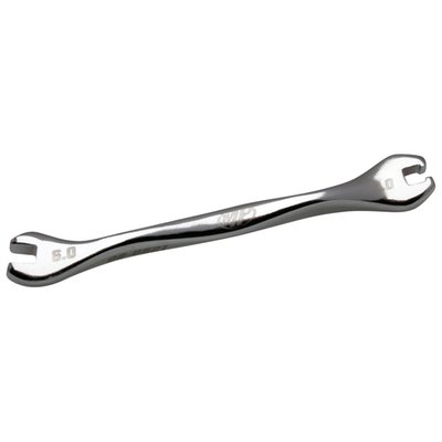 Ergonomic handle with excellent grip & feel; With open and semi-closed ends; Open-end for quick adjustment, semi-closed end is for hard to turn nipples.
Note: See 514998 for 6-pk Ergo spoke wrenches from 5.0mm to 7.0mm