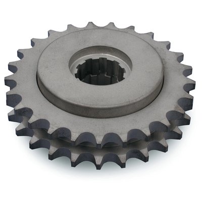 Patented design. Can be used in combination with the BDL chain drive kits or in stock applications. 24 tooth is standard used on 70-89 B.T. and the 25 tooth on 90-06 B.T. (excl. 2006 Dyna).