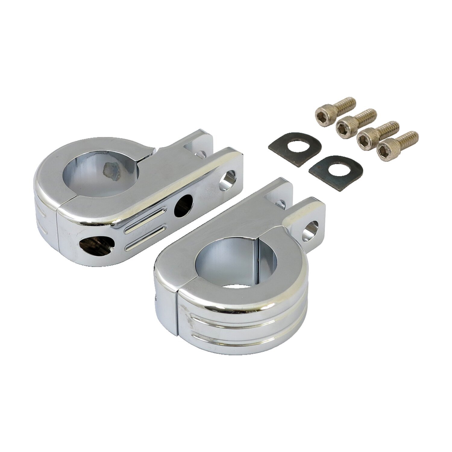 Engine guard foot peg mount kit. 1-1/2" (38mm)tubing, Chrome
