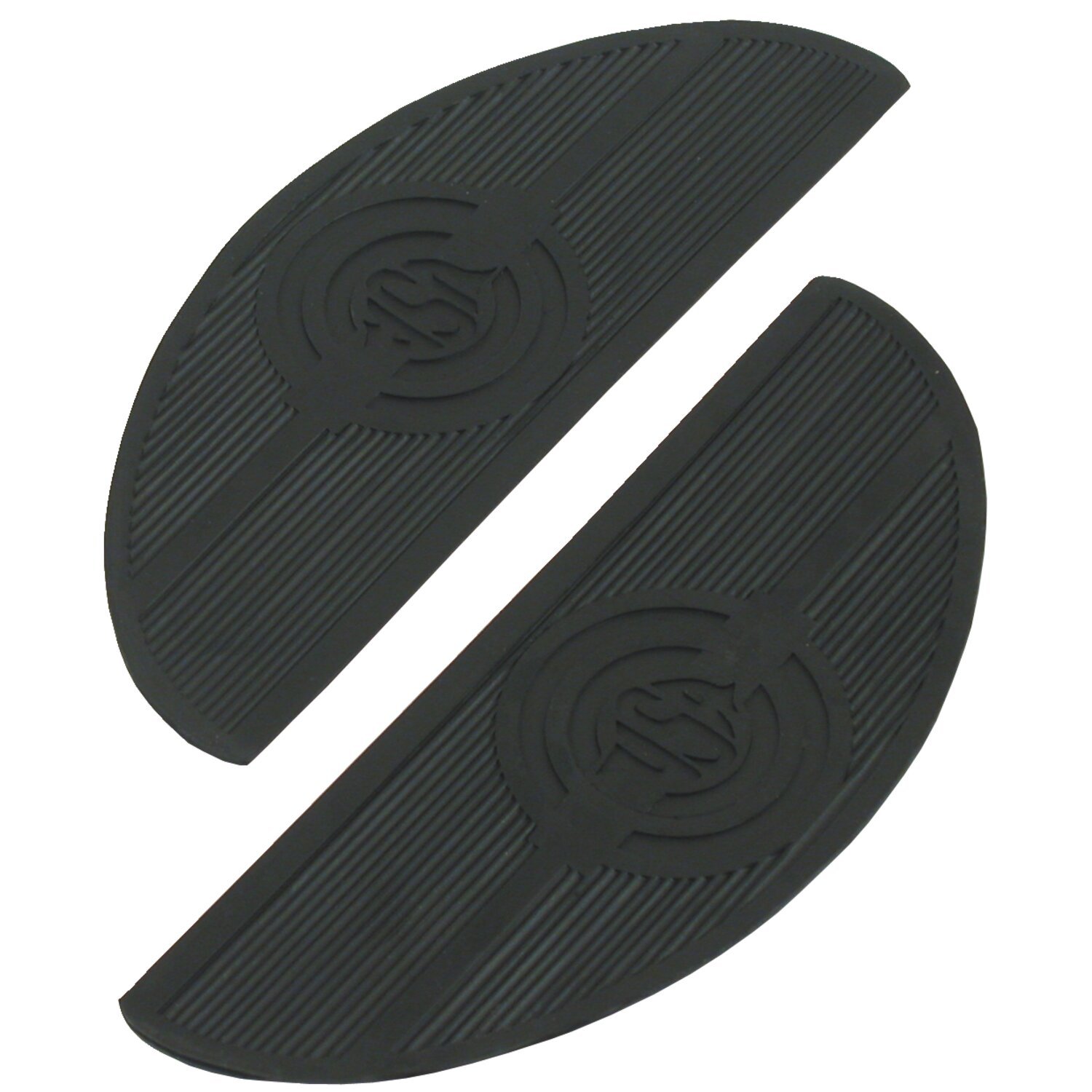 Oval shaped floorboard pads. rider, Black