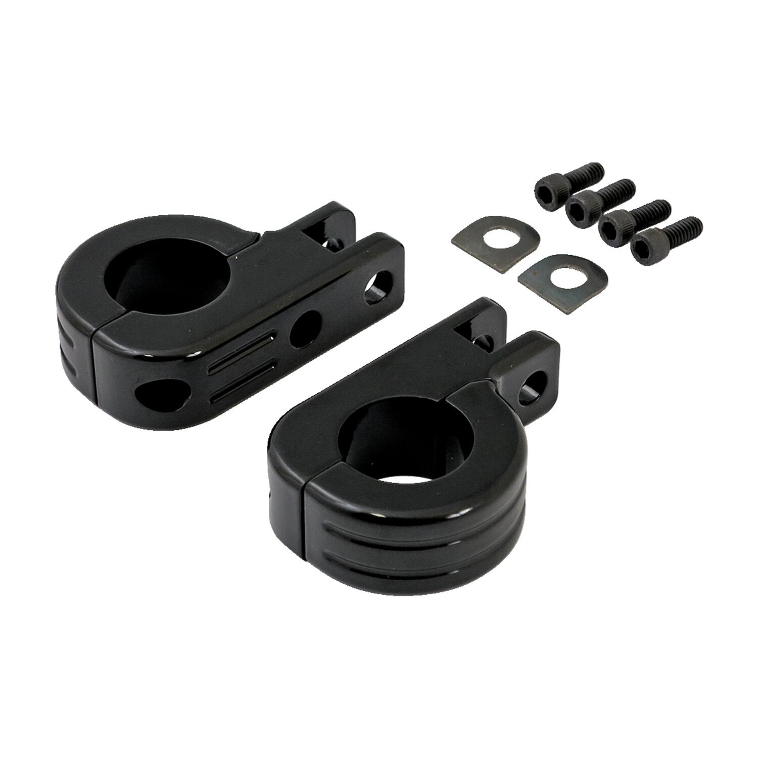 Engine guard foot peg mount kit. 1-1/2" (38mm) tubing, Black