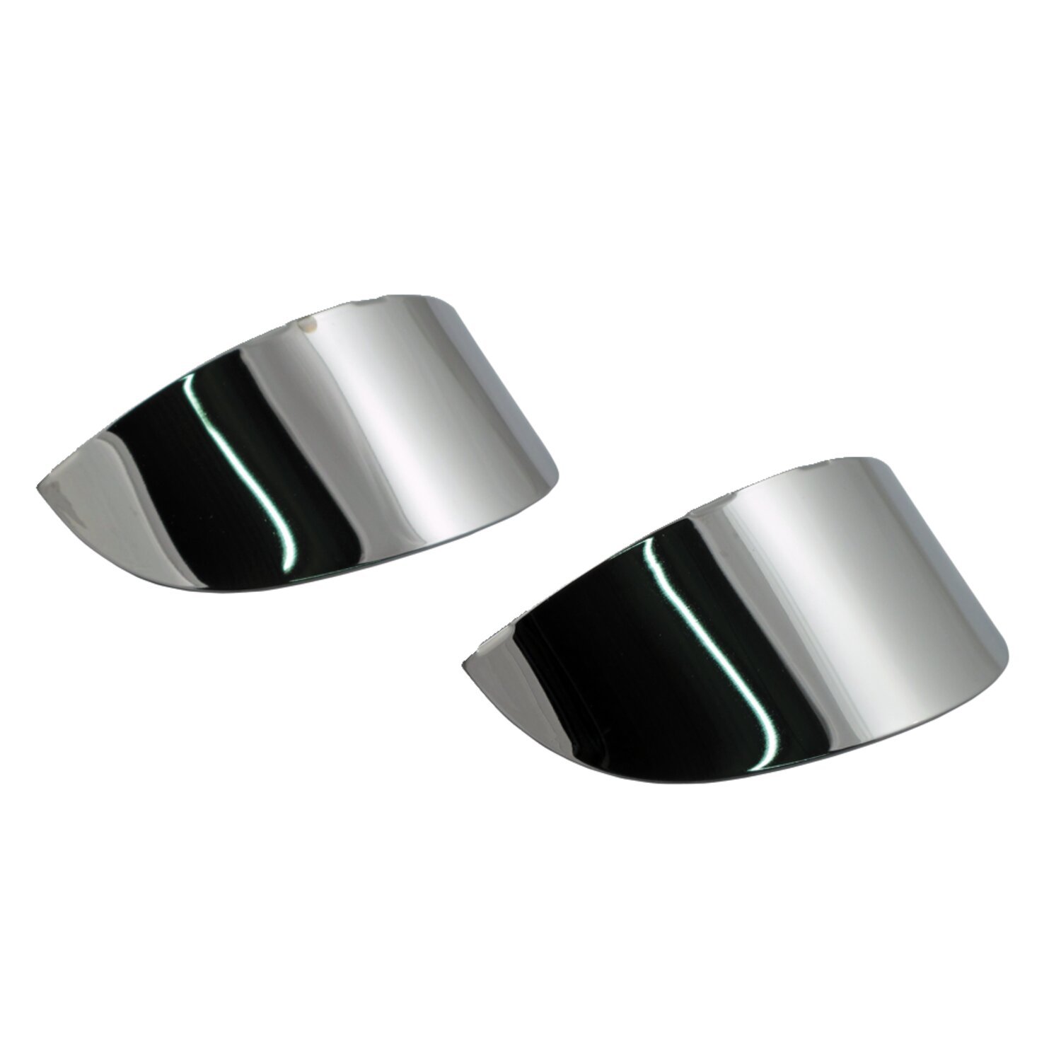 Smooth turn signal visor set, Chrome