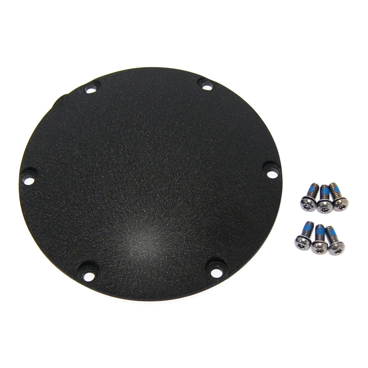 Derby cover, OEM style Domed, Black, Wrinkle