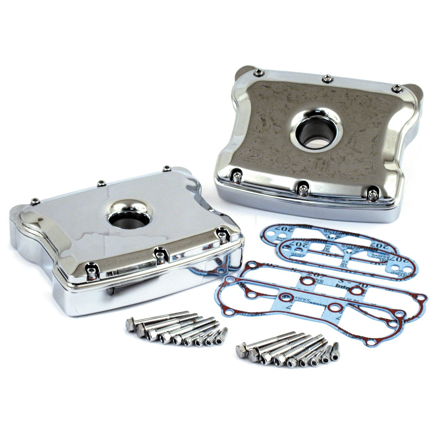 Evo rocker covers set, custom style, Chrome