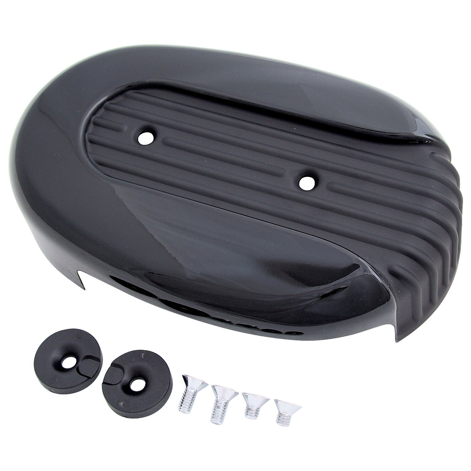 XL Sportster air cleaner cover. Black, grooved