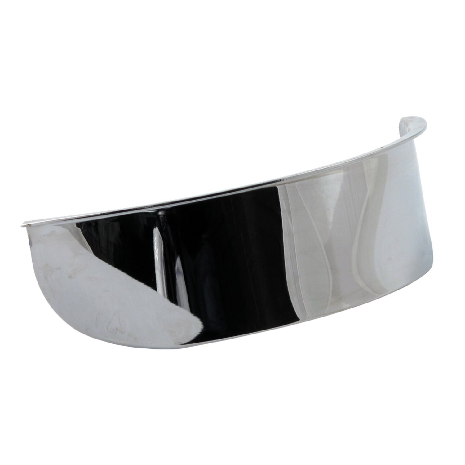 Smooth headlamp visor. 5-3/4, Silver, Chrome