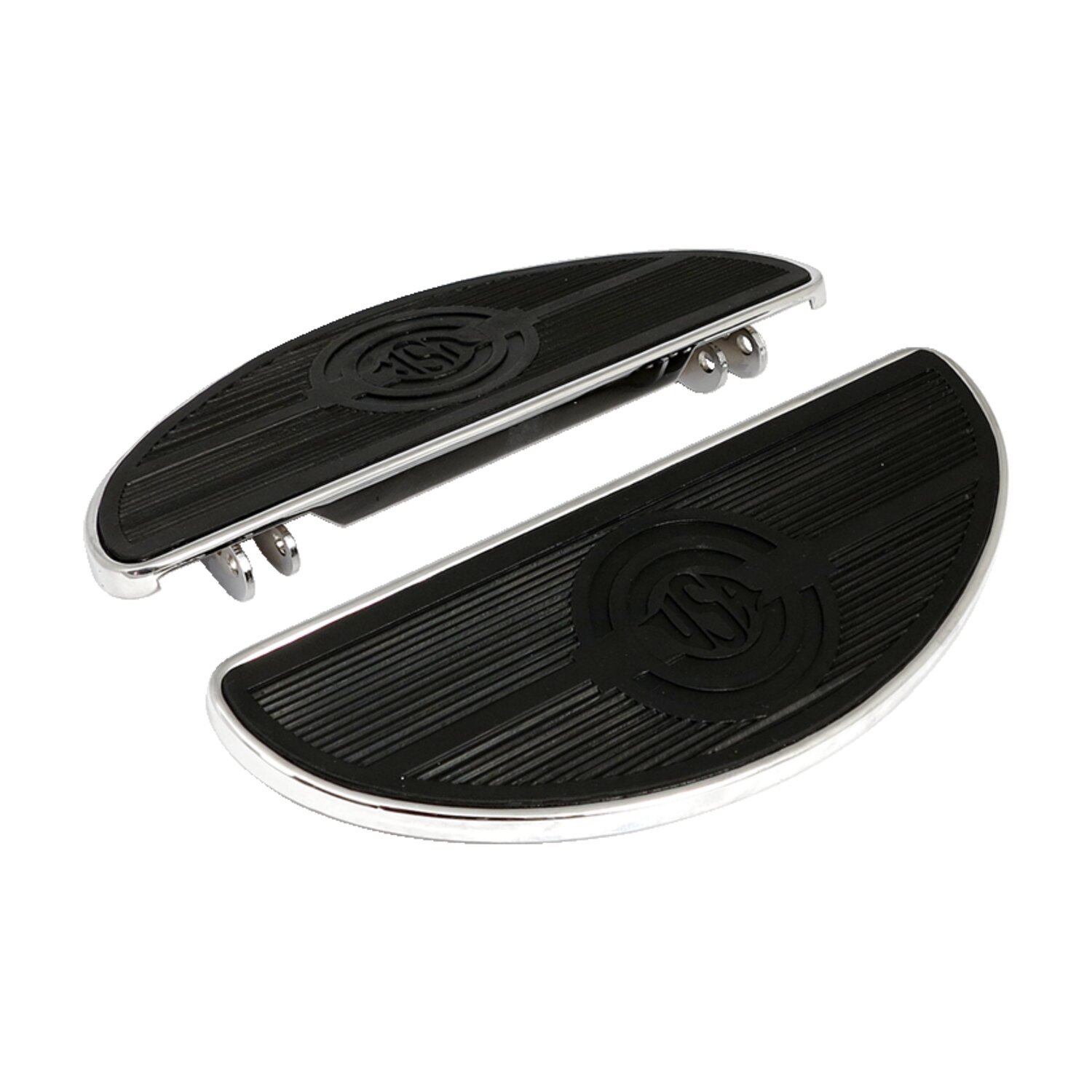 Oval early style floorboards, solid Unpainted, Chrome