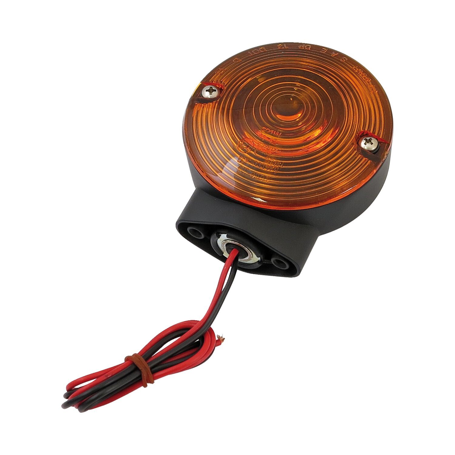 Turn signal assy, front. Amber lens, Black