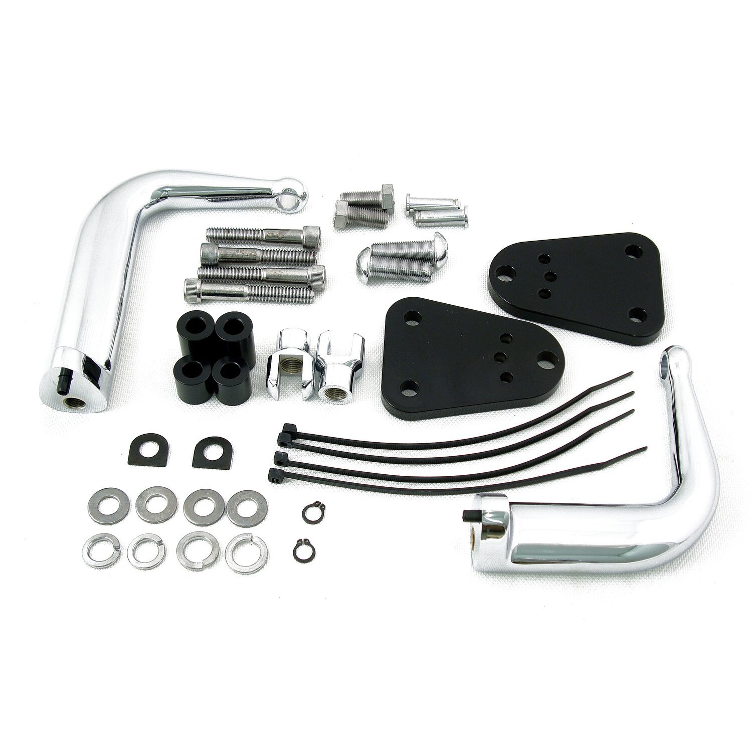 Adjustable XL Sportster highway bar kit, Black, Chrome