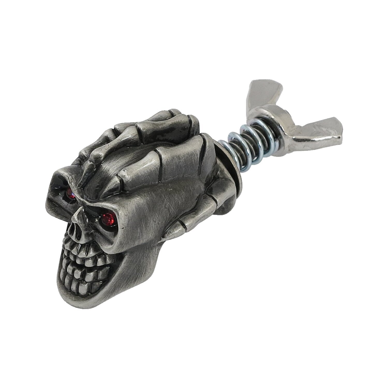 License plate mount kit Loki skull. Pewter, Polished