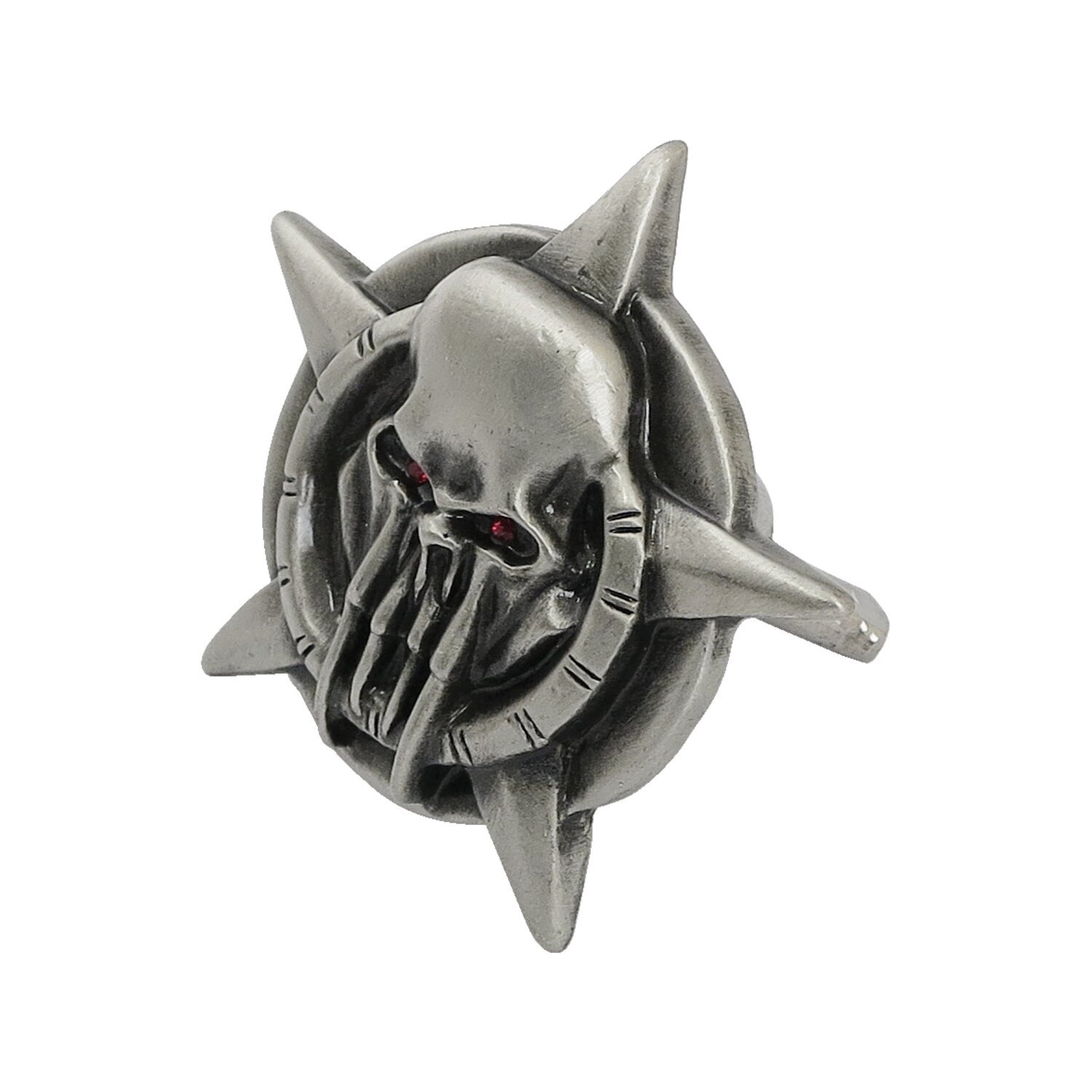 License plate mount kit Barbarian skull. Pewter