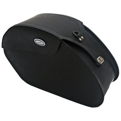 28 liter per bag. Dimensions per bag: 52cm long x 17cm wide x 32cm high. Manufactured from premium quality 2.8mm thick split leather. All saddlebags, side bags and sissy bar bags come with a 4mm thick HDPE (polyethylene thermoplastic) back panel, unless mentioned otherwise. This is same material of which, for instance, kayaks are made, to ensure maximum strength & shape retention under harsh conditions. The reinforcing plate is sewn onto the leather, giving it excellent strength and great universal mounting options. A special groove is cut into the HDPE back plate, allowing for lowered stitching in the groove, below the surface of the back plate. This protects stitching from abrasion. All bags are pre-treated with a special oil for maximum life and water resistance. All bags are hand-made by experienced personnel to ensure a continuous high quality standard.
Mounting note: These saddlebags can be used with the 559467 universal Ledrie saddlebag carrier set or with the 55946 Ledrie universal saddlebag support bracket. Since motorcycle specific application and rider preference differs no hardware is included and no provisions are made to mount the saddlebag to saddlebag carrier. Holes can be drilled in the reinforced rear section of the saddlebag, at the desired point and installed to the universal carrier frame, which must be ordered separately, or custom made. Many riders prefer a simple but effective installation to the carrier with some sturdy cable straps.
Mounting note: Model specific hardware kits are available as 559463 for 91-03 Sportster, 559464 for 04-13 Sportster, 559465 for 86-17 Softail; 96-17 Dyna (excl. FLD); 14-20 Sportster.
Note: 559457 turn signal relocation kit is available for 96-17 Dyna (excl. FLD Switchback models).
Note: Dimensions and capacity are approximate and for reference only.