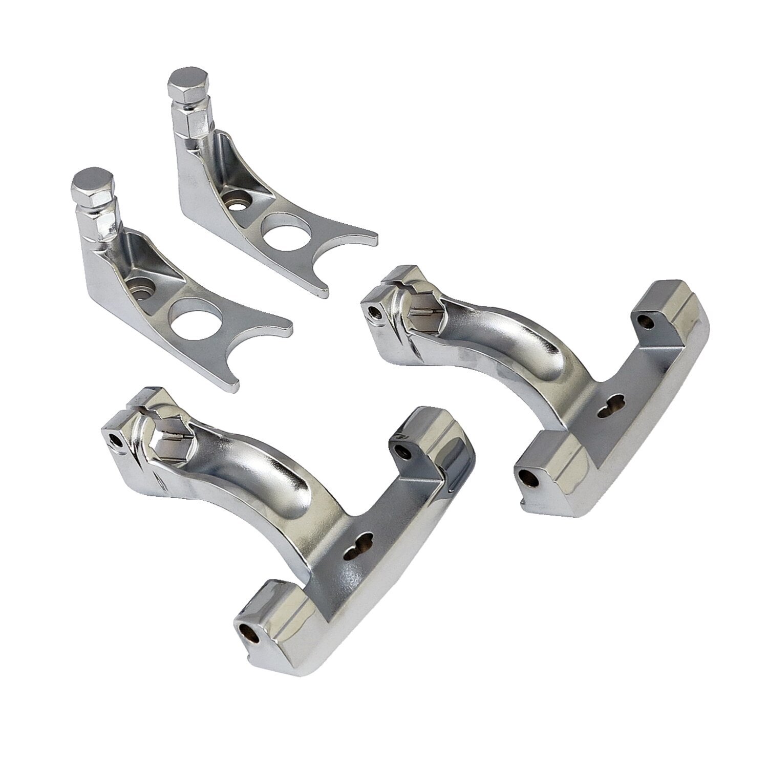 Passenger floorboard mount bracket set, Chrome
