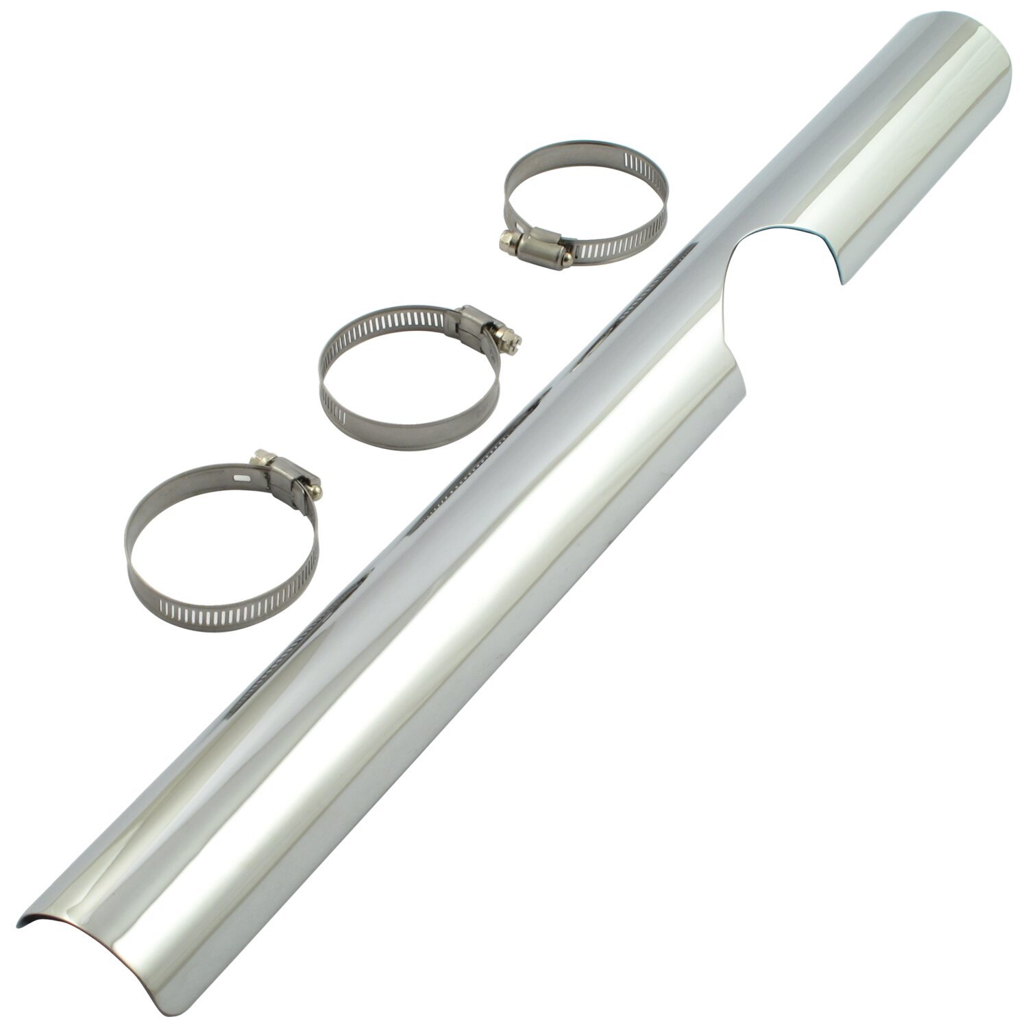 FLT header heat shield, lower right, Chrome