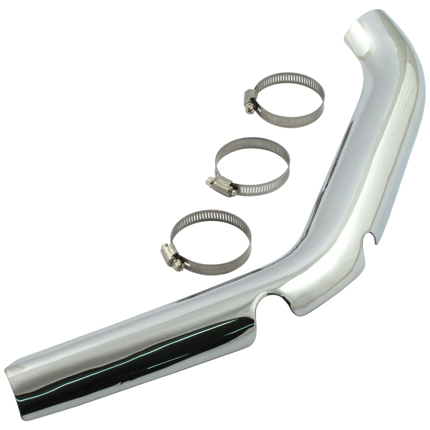 FL 2-1 exhaust front header heatshield, Chrome