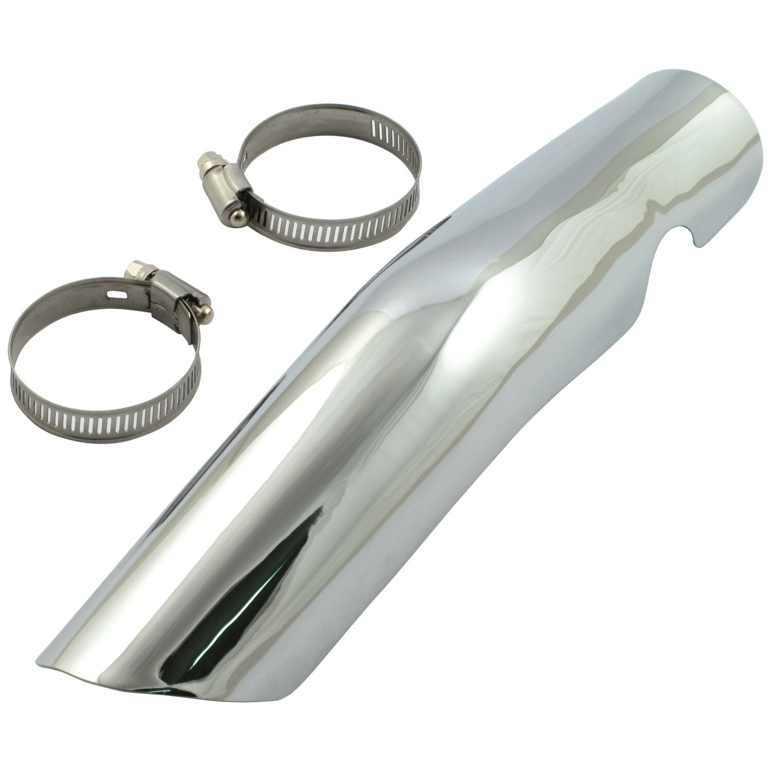 FL 2-1 exhaust rear header heatshield, Chrome
