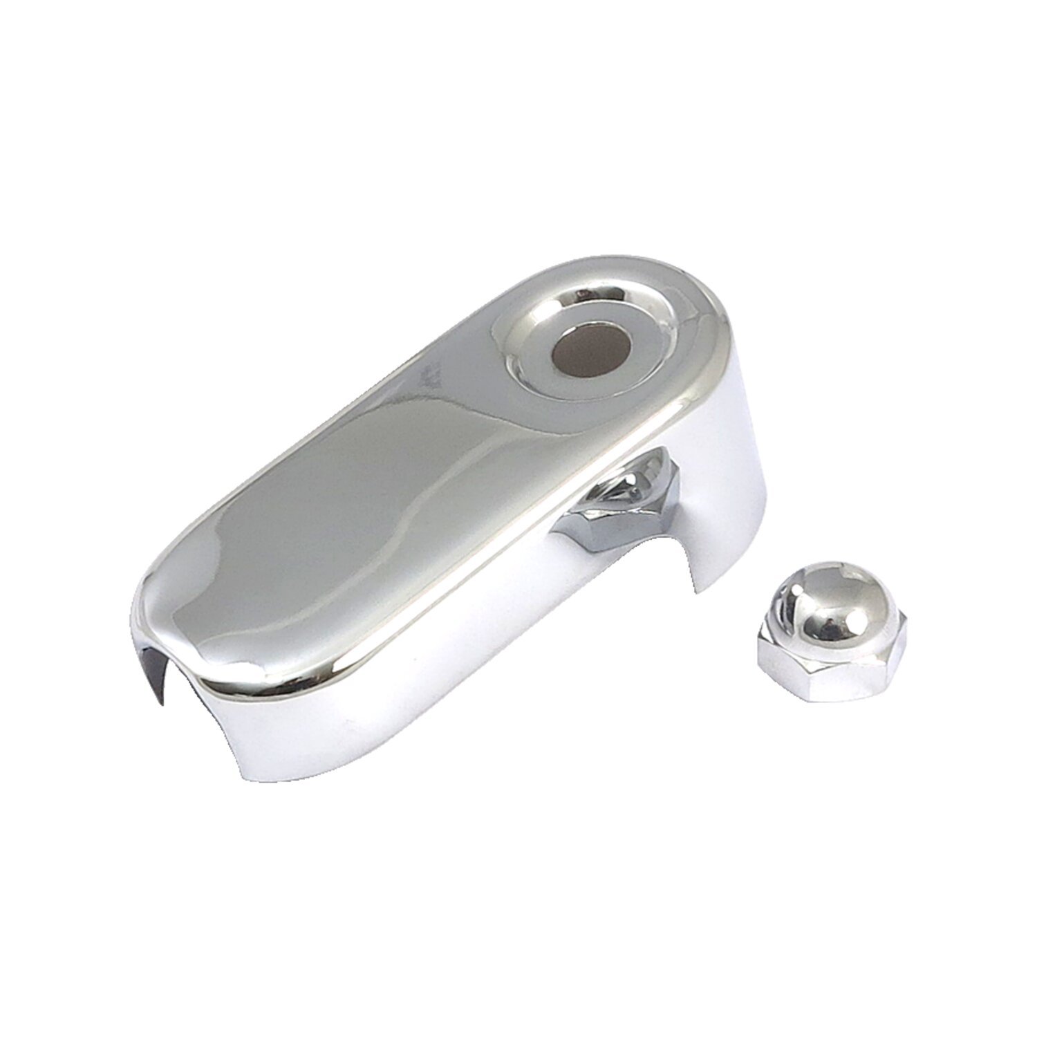 Clutch arm cover. 'Nostalgic, chrome