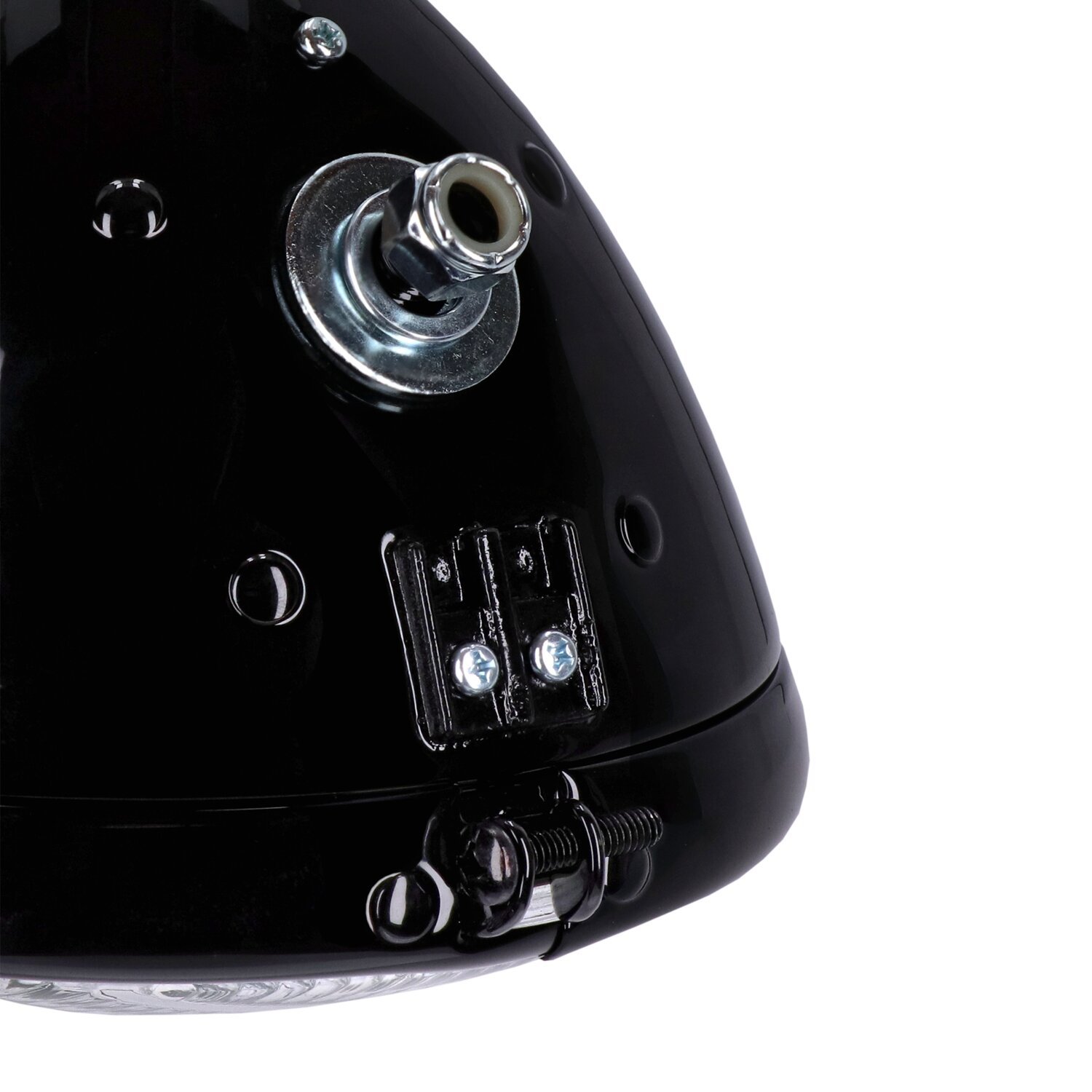 6-1/2" springer headlamp assembly. 12v, Black