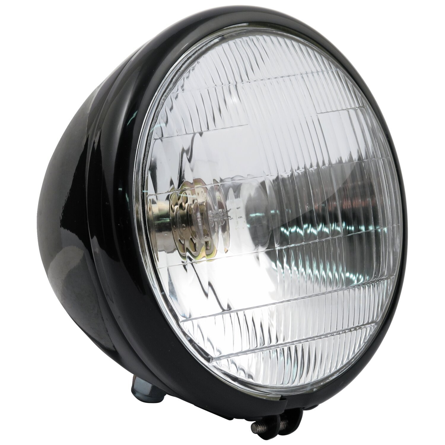 6-1/2" springer headlamp assembly. 6v, Black