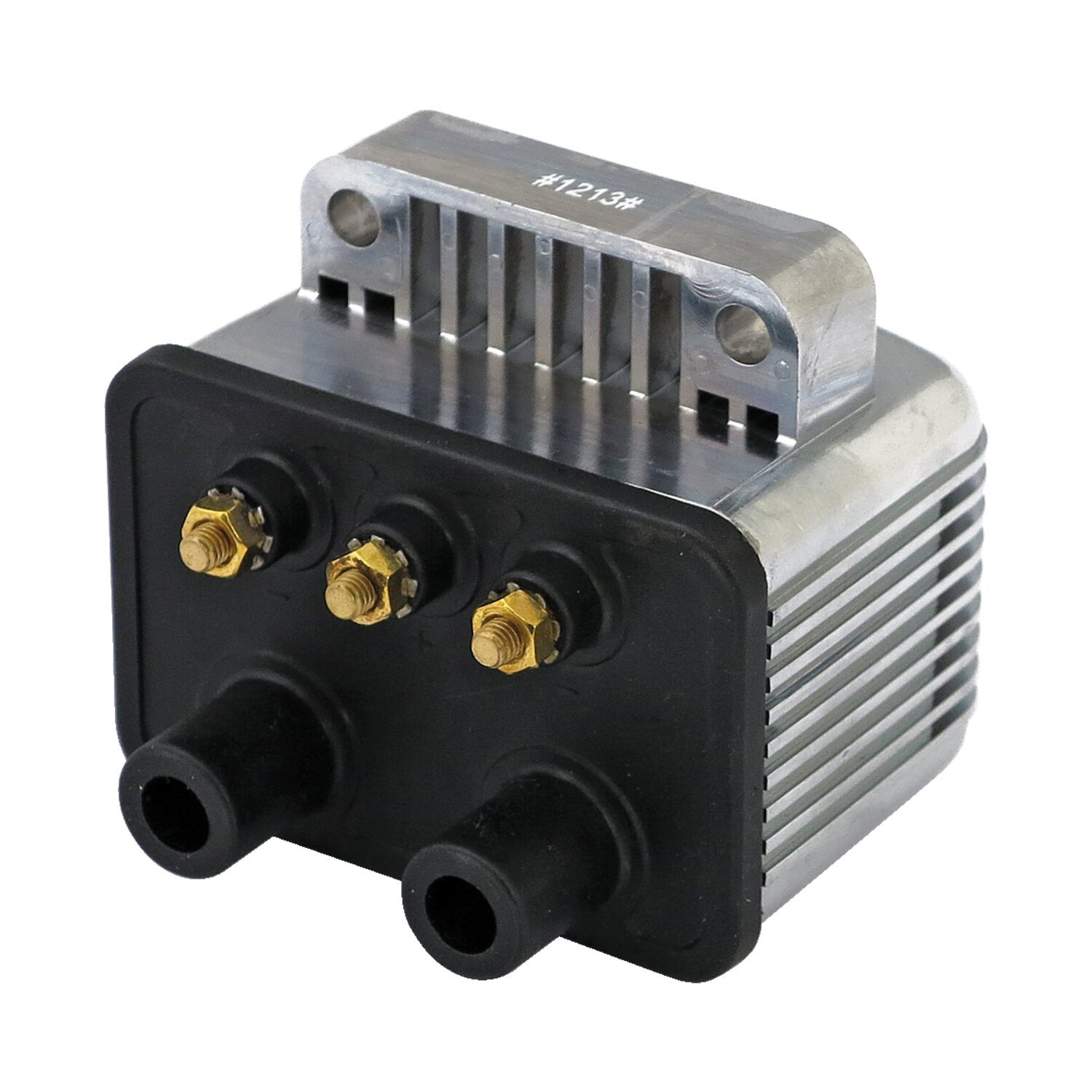 Mini single fire coil. 12v, 3 ohm, Silver, Chrome
