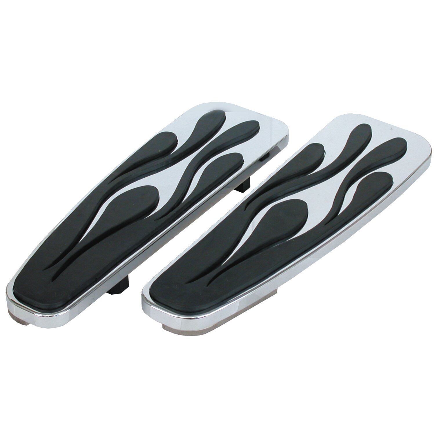Flamed floorboards, Black, Chrome