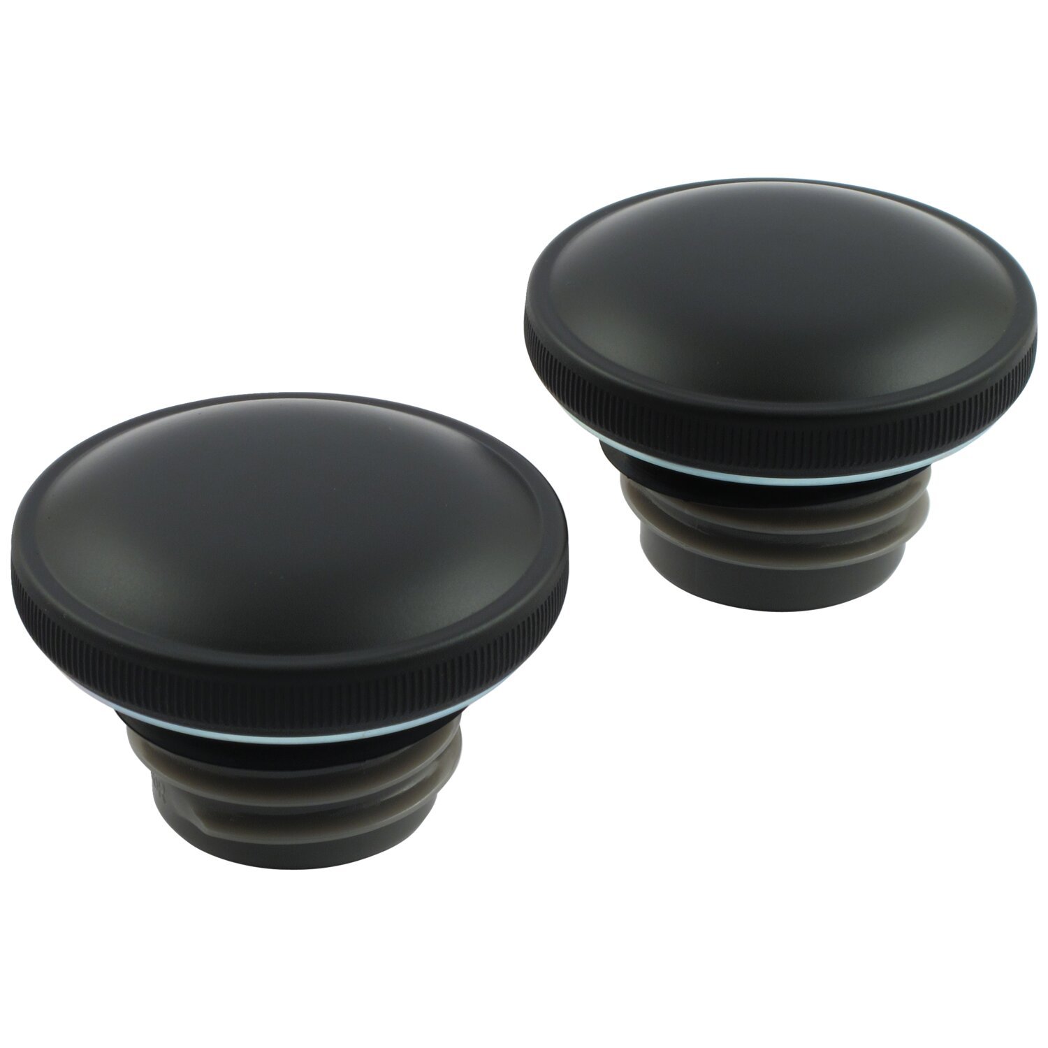 Gas cap set, screw-in, Black, Matte