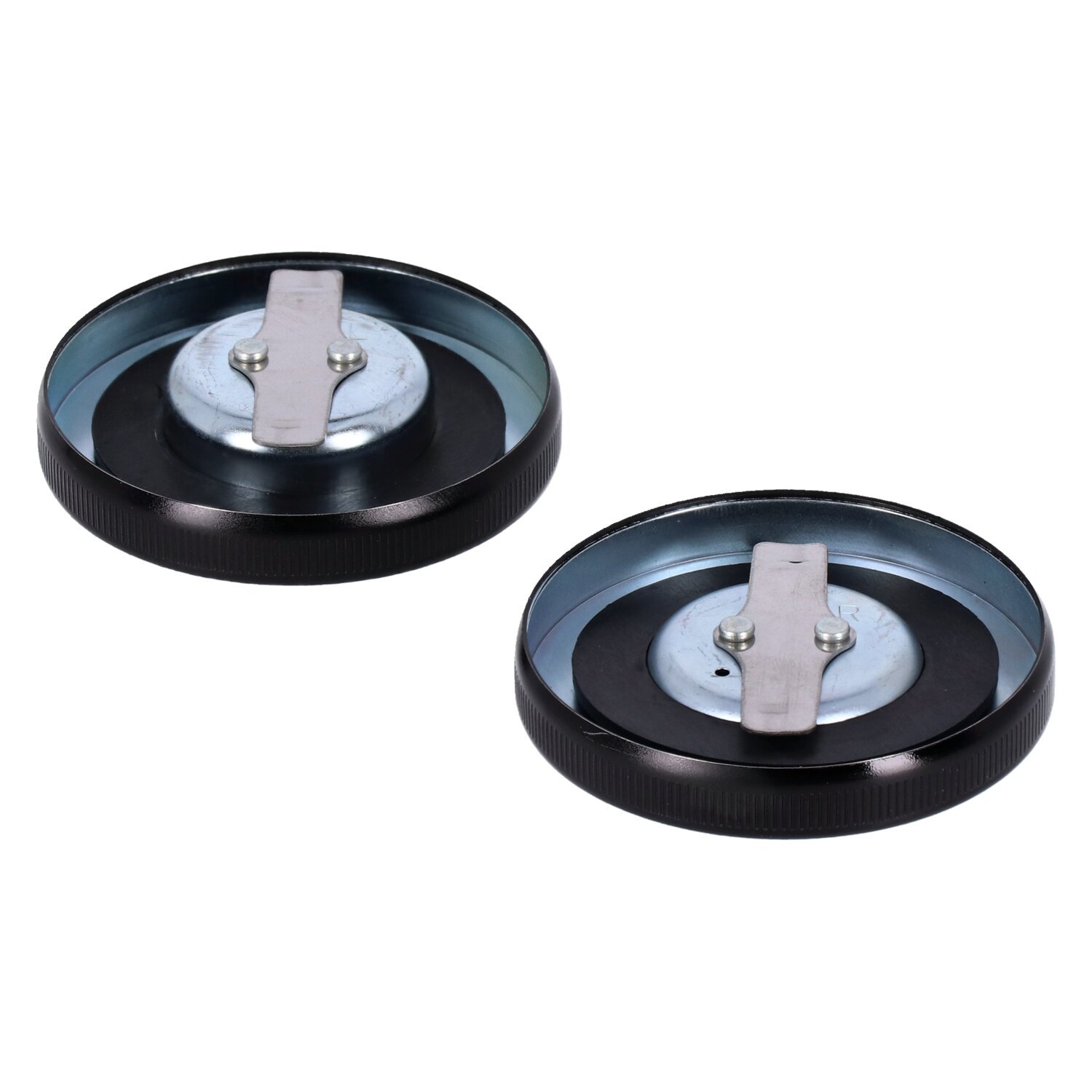 Gas cap set, late style, Black, Gloss