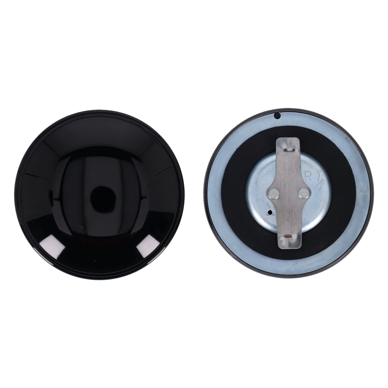 Gas cap set, late style, Black, Gloss
