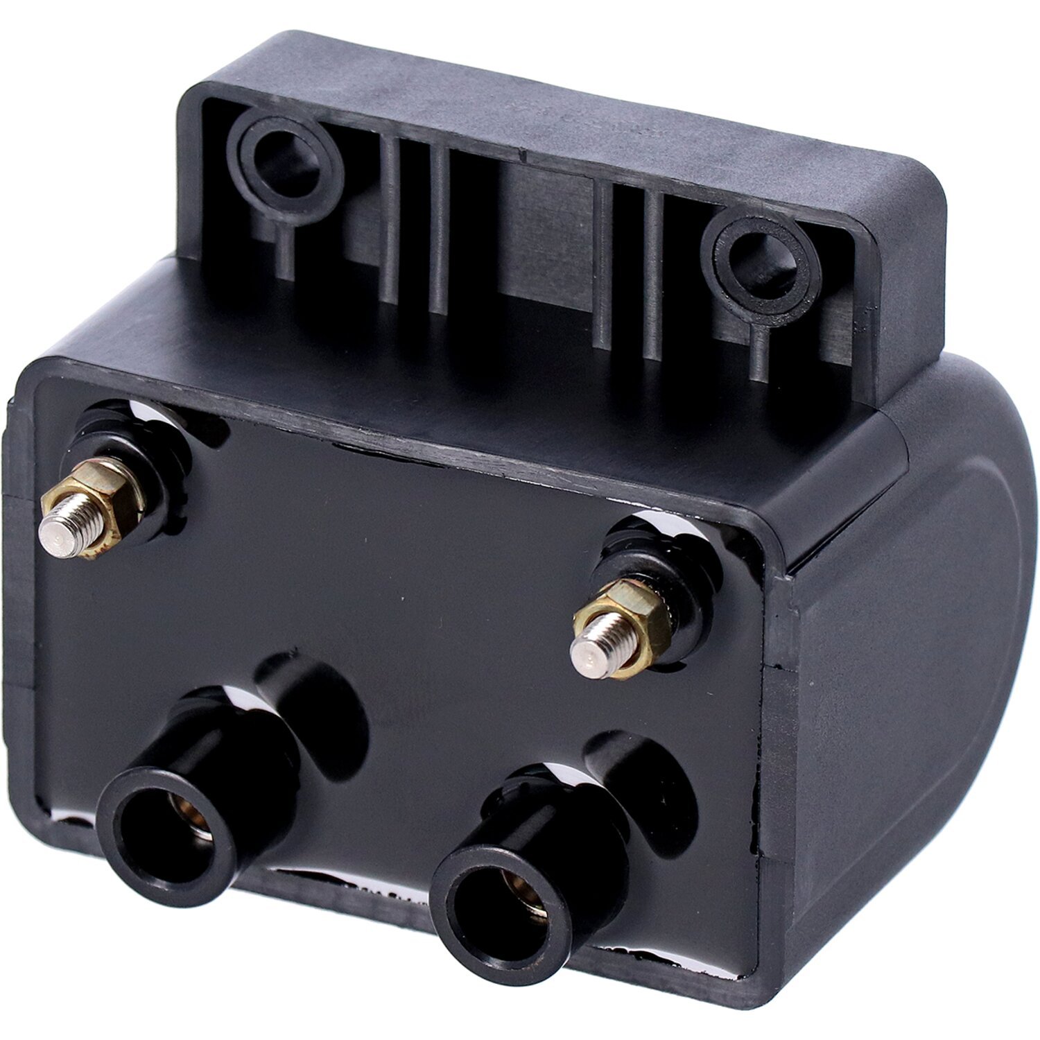 Late OEM style ignition coil. 12v, 4 ohm, Black