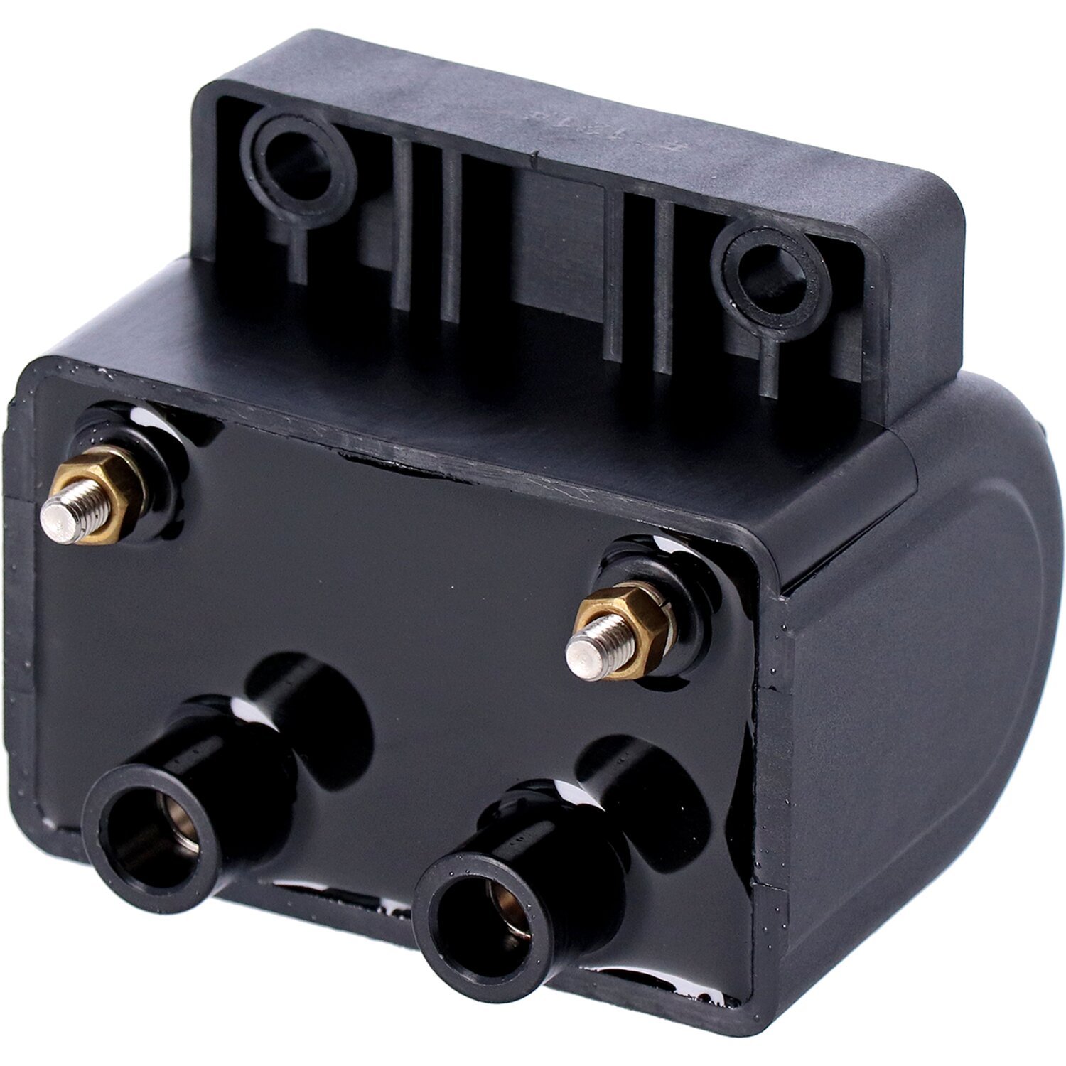 Late OEM style ignition coil. 12v, 5 ohm, Black