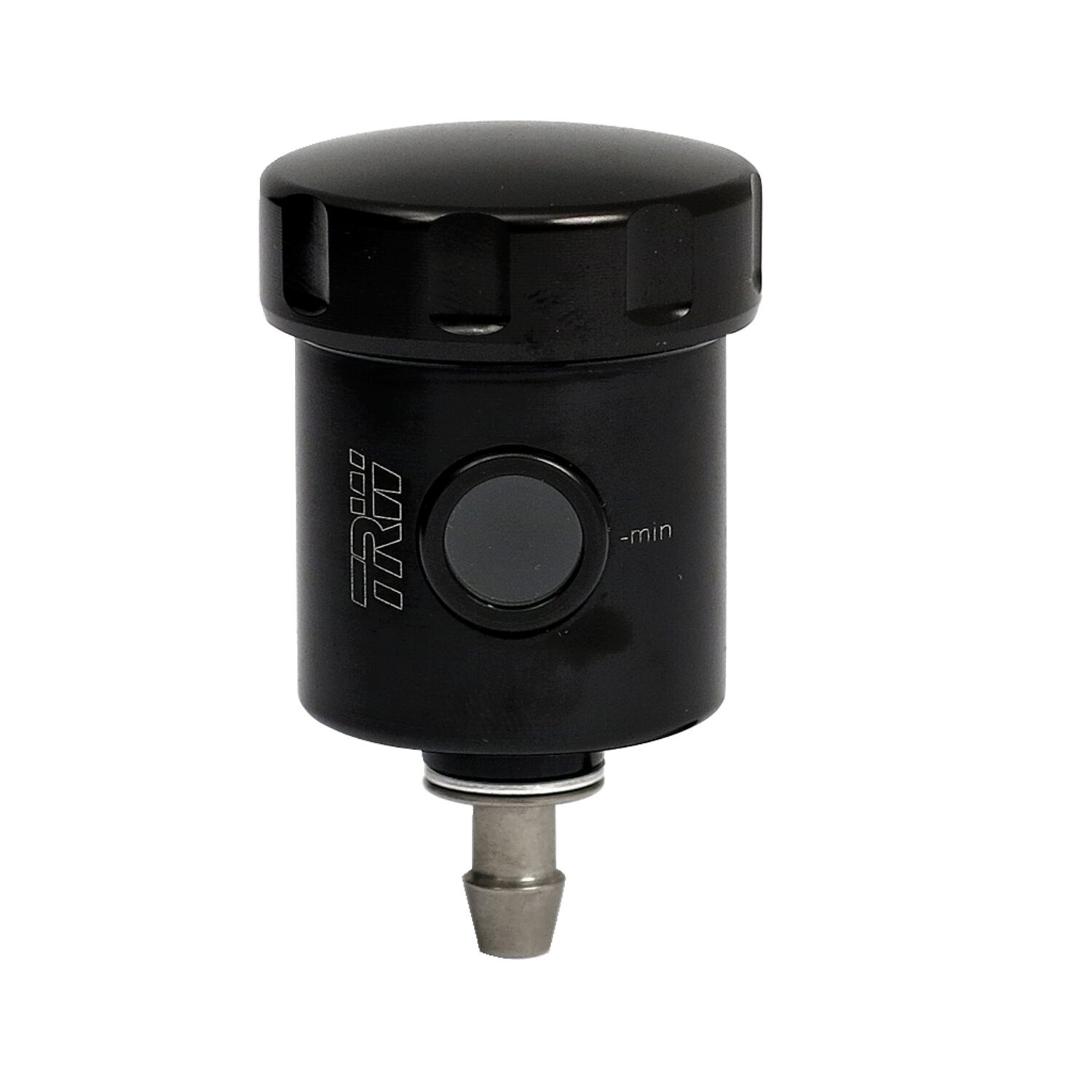 TRW remote brake fluid reservoir, black with straight outlet