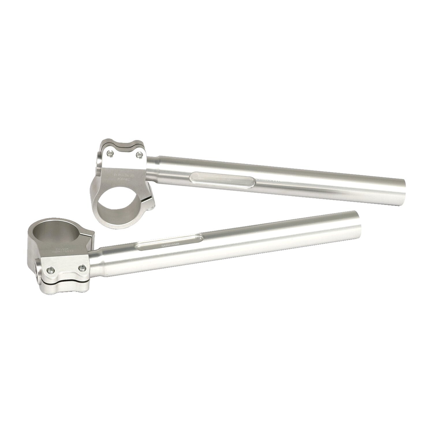 TRW, 1" clip-on handlebar set, Silver, Anodized