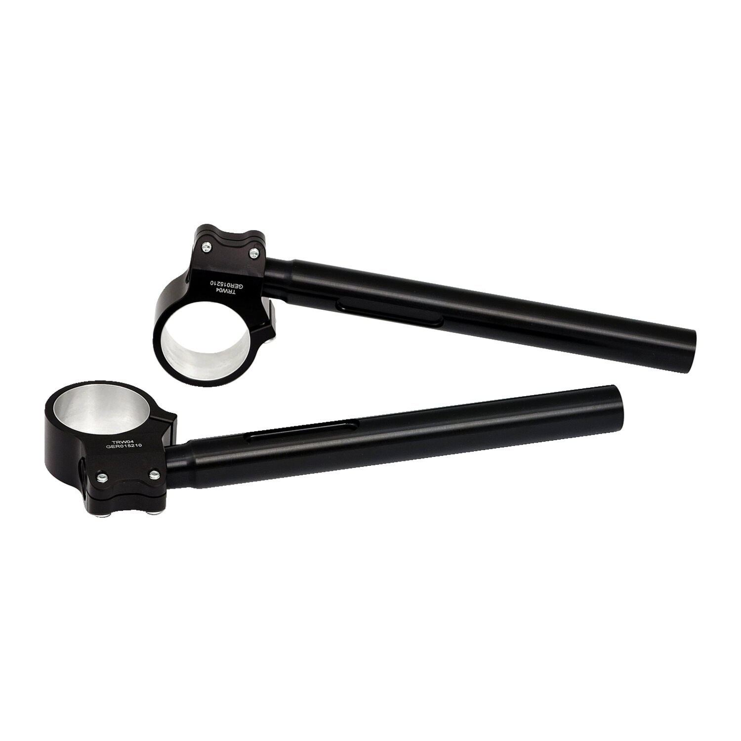 TRW, 1" clip-on handlebar set, Black, Anodized