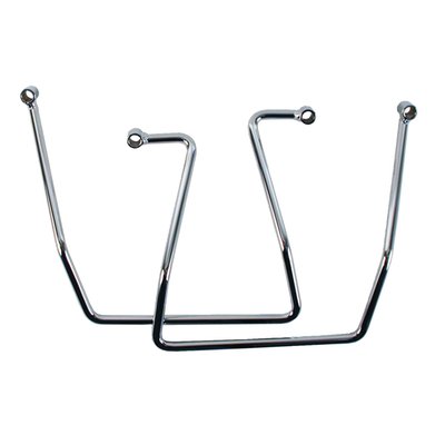 Chrome plated. Saddlebag support bracket kit to help you keep saddlebags in place and away from calipers and wheels. Complete with mounting hardware. OEM replacement reference 90589-91C, 90589-91D.