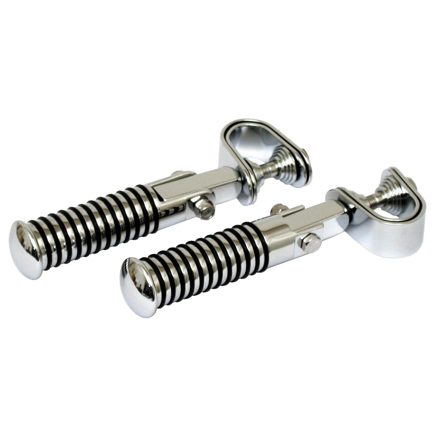 O-ring foot peg set. clamp-on, Chrome