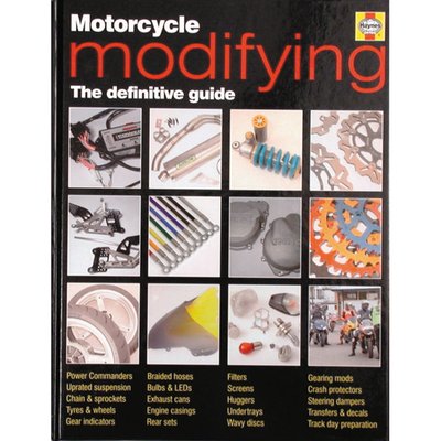 Practical advice, accompanied by photographic step-by-step procedures, on the fitting of bolt-on aftermarket parts and accessories to typical superbikes. Areas covered include exhaust systems and end cans, screens, undertrays and bodypanels, rear sets and clip-ons, steering dampers, upgrades to shocks and brake parts, engine mods and power improvers, instrumentation and lighting add-ons.