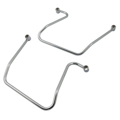 Chrome plated. Saddlebag support bracket kit to help you keep saddlebags in place and away from calipers and wheels. Complete with mounting hardware.