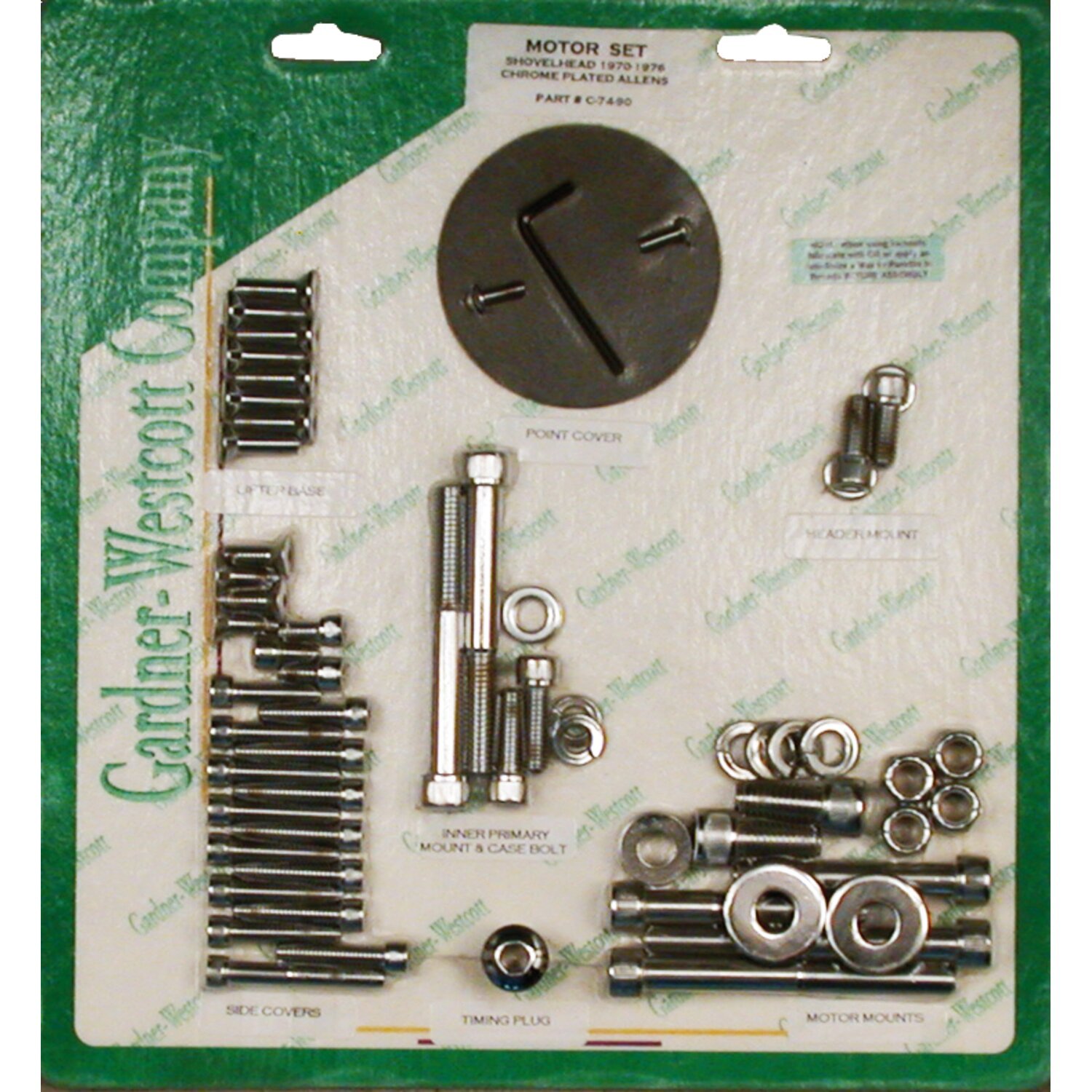 Motor screw sets, chrome allen