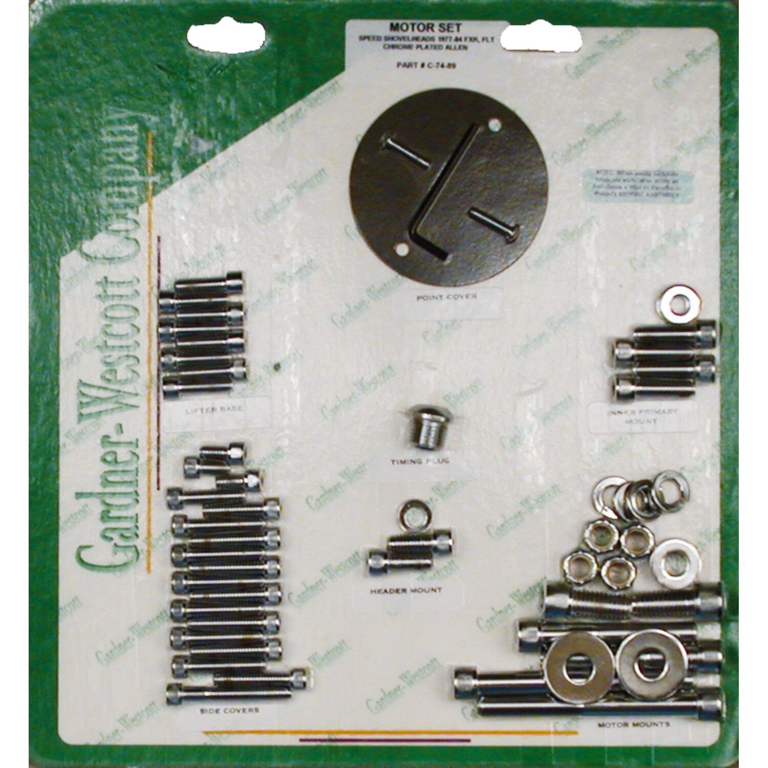 Motor screw sets, chrome allen
