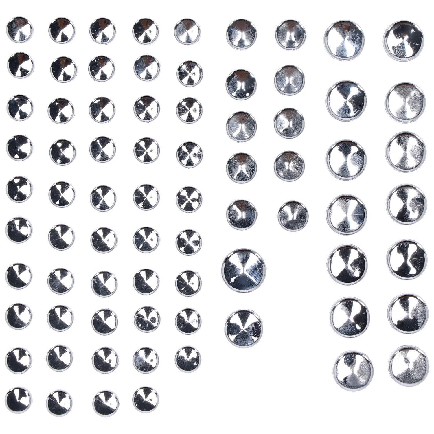 Smoothtopps, push-on cover set (75pc, Silver, Chrome