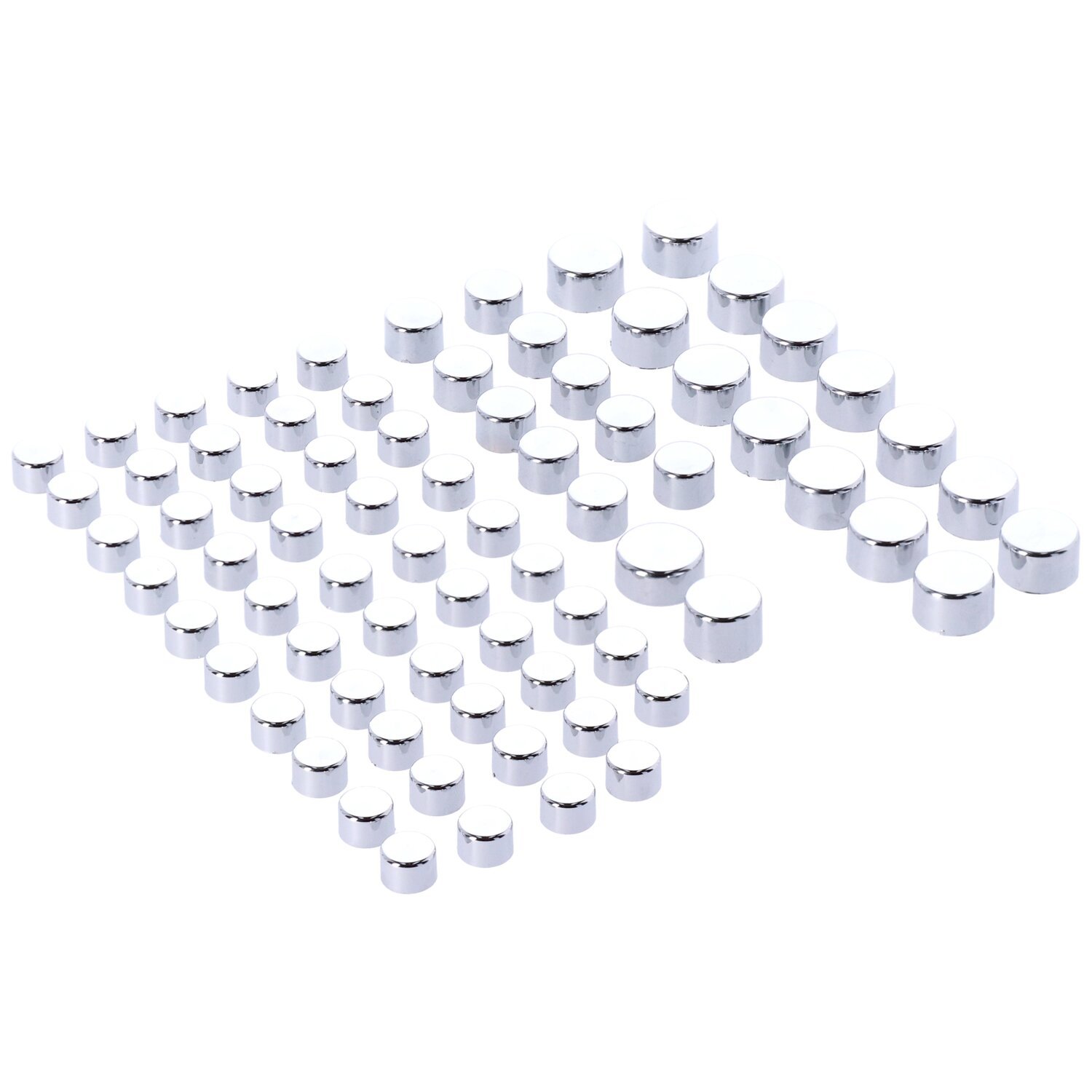 Smoothtopps, push-on cover set (75pc, Silver, Chrome