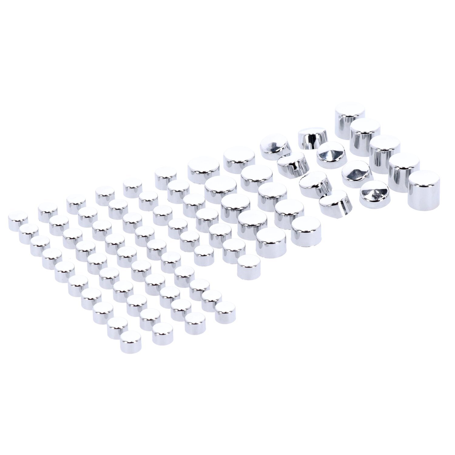 Smoothtopps, push-on cover set (76pc, Chrome